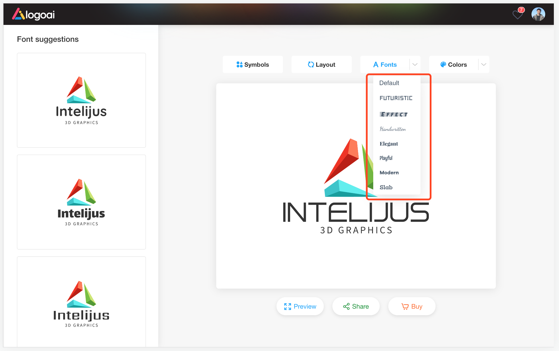 Get font suggestions for your logo with LogoAI