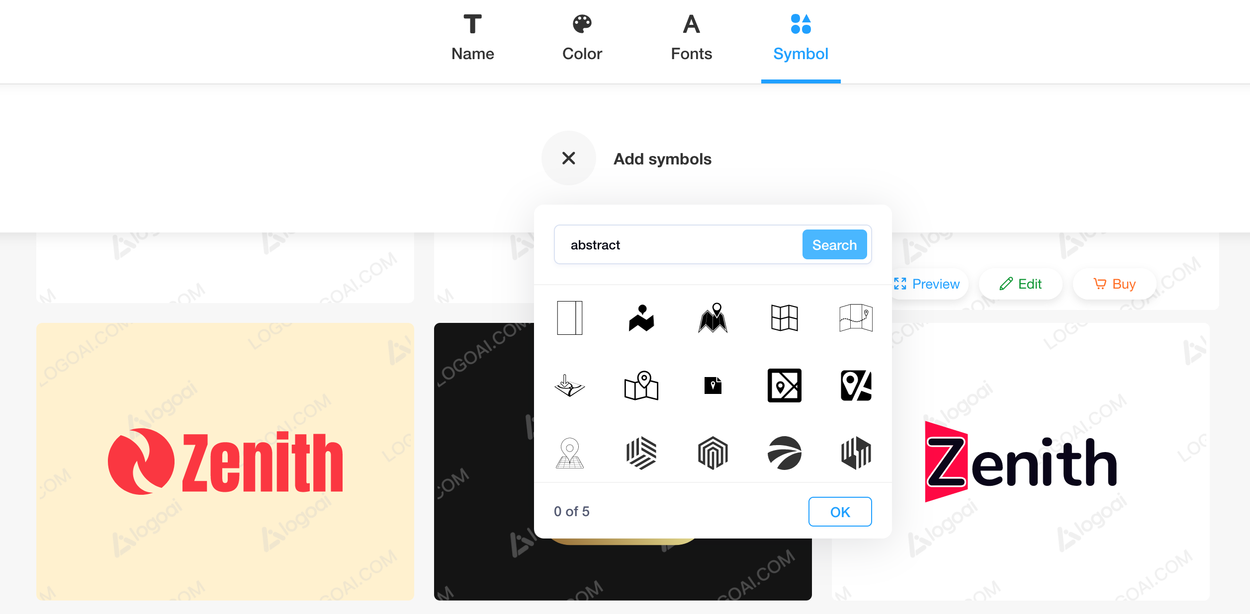 add abstract symbols to the AI logo generator