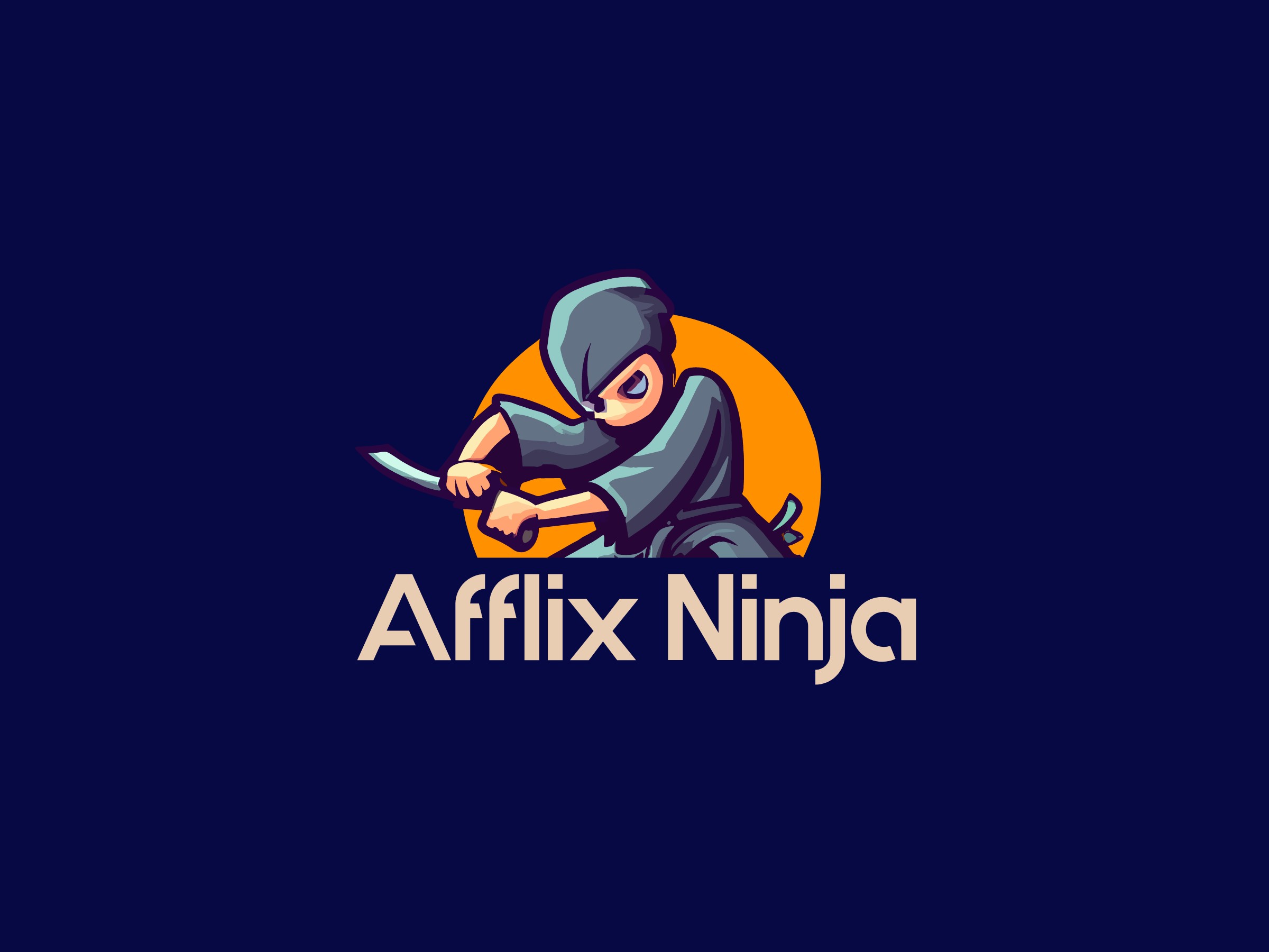 ninja logo design template 1
